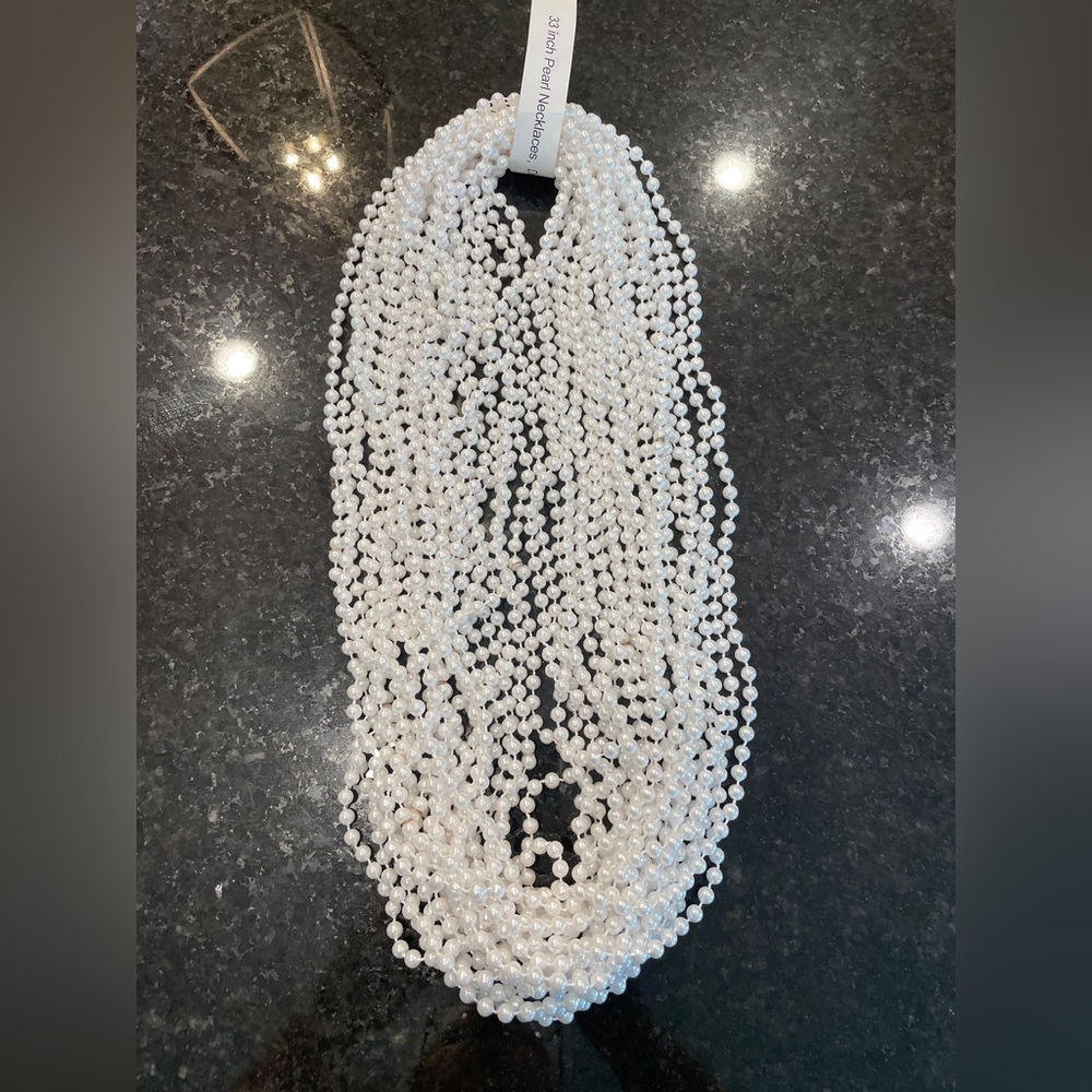 Set of 24 Faux Pearl Party Necklaces